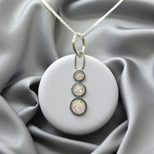 Silver triple Memorial pendant, handcrafted in Lancashire, UK