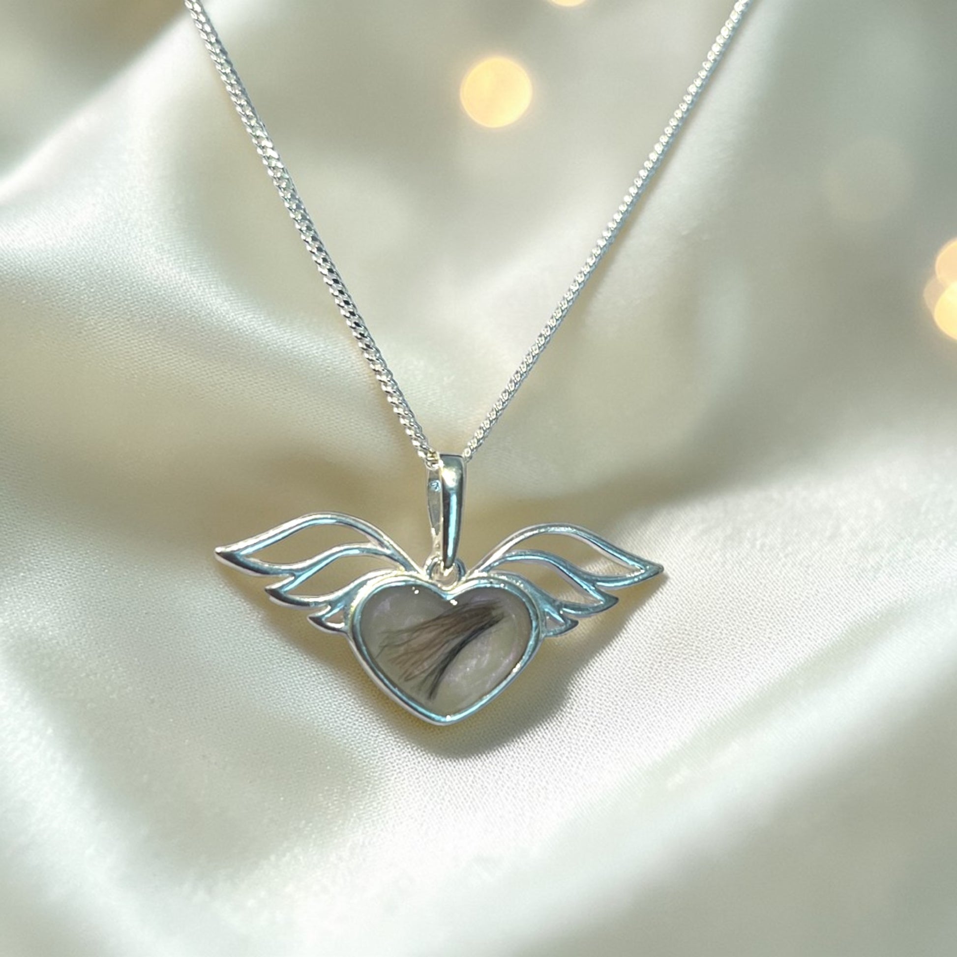 sirius memorial pendant with hair, handcrafted in rossendale 