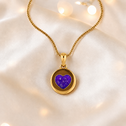 Sleepy Lavender Dainty Heart 9ct gold pendant, handcrafted in Lancashire UK – by Keepsake Memorial Jewellery
