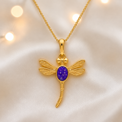 Sleepy Lavender Golden Presence 9ct gold pendant, handcrafted in Lancashire UK – by Keepsake Memorial Jewellery
