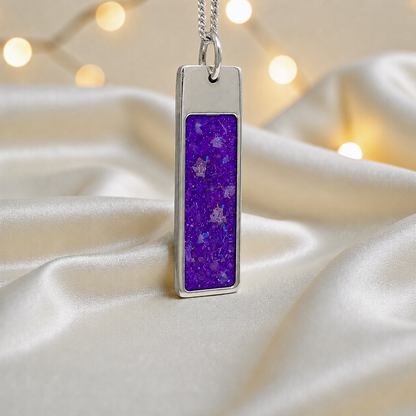 Sleepy Lavender Valour men's sterling silver memorial pendant, handcrafted in Lancashire UK by Keepsake Memorial Jewellery