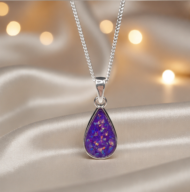 Keepsake Memorial Silver Ladies Teardrop Shape Ashes Pendant - Vega