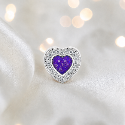 Sleepy lavender sterling silver whispers of love  ashes memorial charm, handcrafted in Lancashire by keepsake memorial