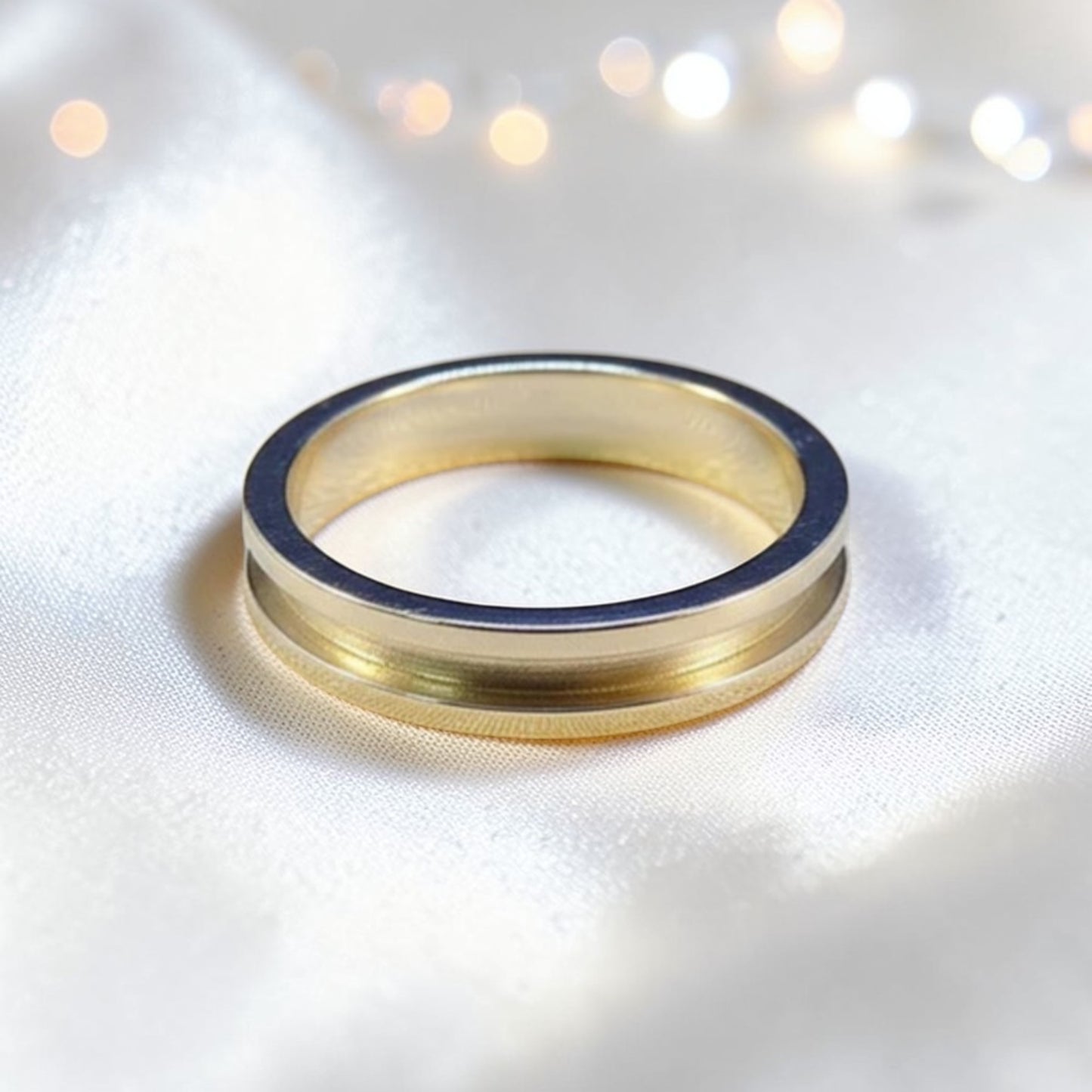 Horizon Band — silver slim channel ashes memorial ring, handcrafted in Lancashire, UK