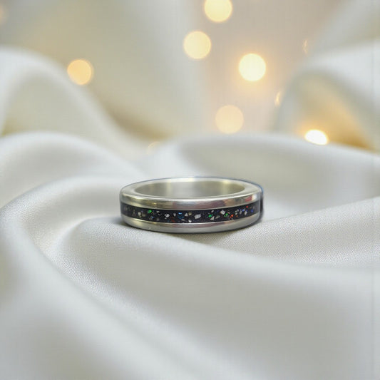 silver slim mens channel ring, handcrafted in lancashire, uk