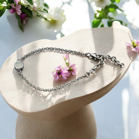 ***NEW***Mini Round Charm Belcher 925 Silver Bracelet