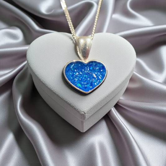 Silver small heart pendant, handcrafted in Lancashire, UK