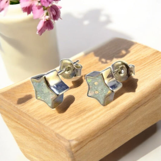 Small Solid Silver Star Stud Earrings