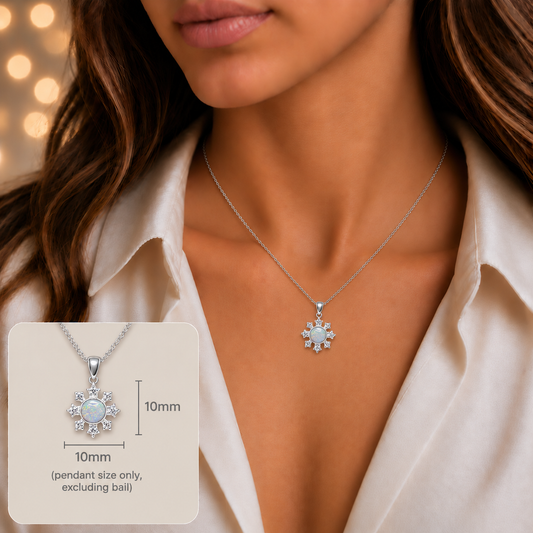 Keepsake Memorial silver snowflake ashes memorial pendant