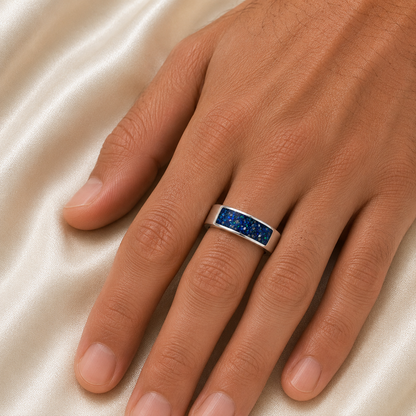 Solace memorial band ring, handcrafted in Lancashire UK by Keepsake Memorial Jewellery
