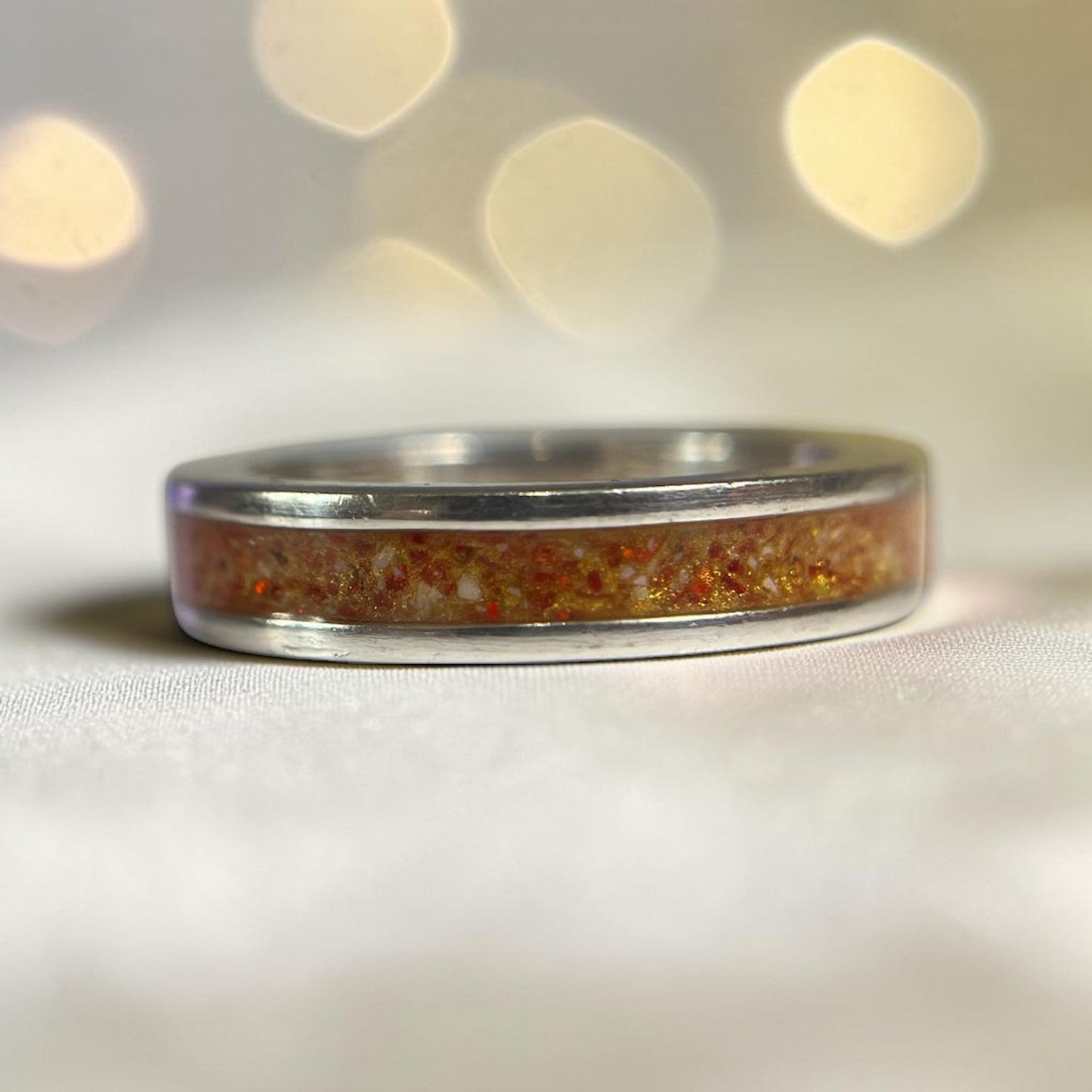 silver memorial ashes band, handcrafted in lancashire 