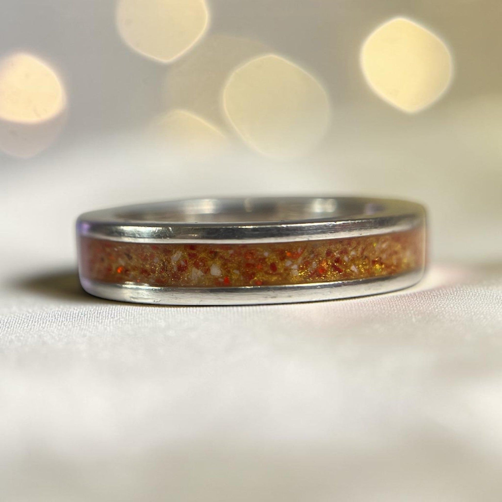 silver memorial ashes band, handcrafted in lancashire 