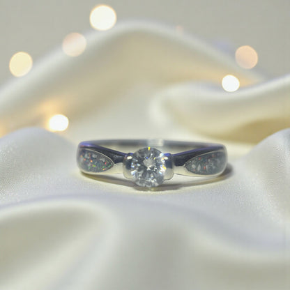 Lumina Solitaire Ashes Memorial Ring — sterling silver solitaire remembrance ring, handcrafted in Lancashire