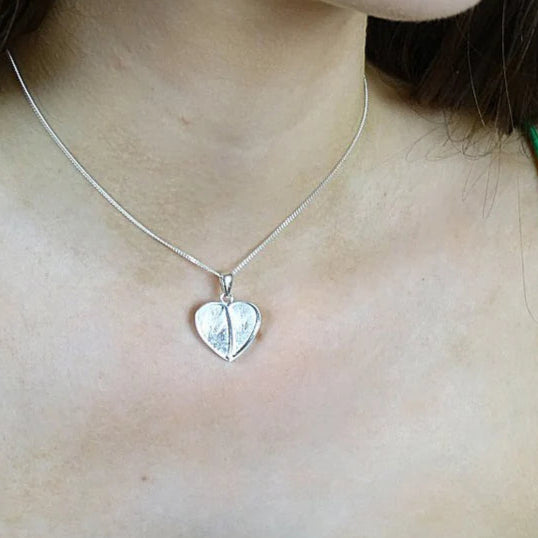 Solid 925 Silver Heart (split) Memorial Pendant
