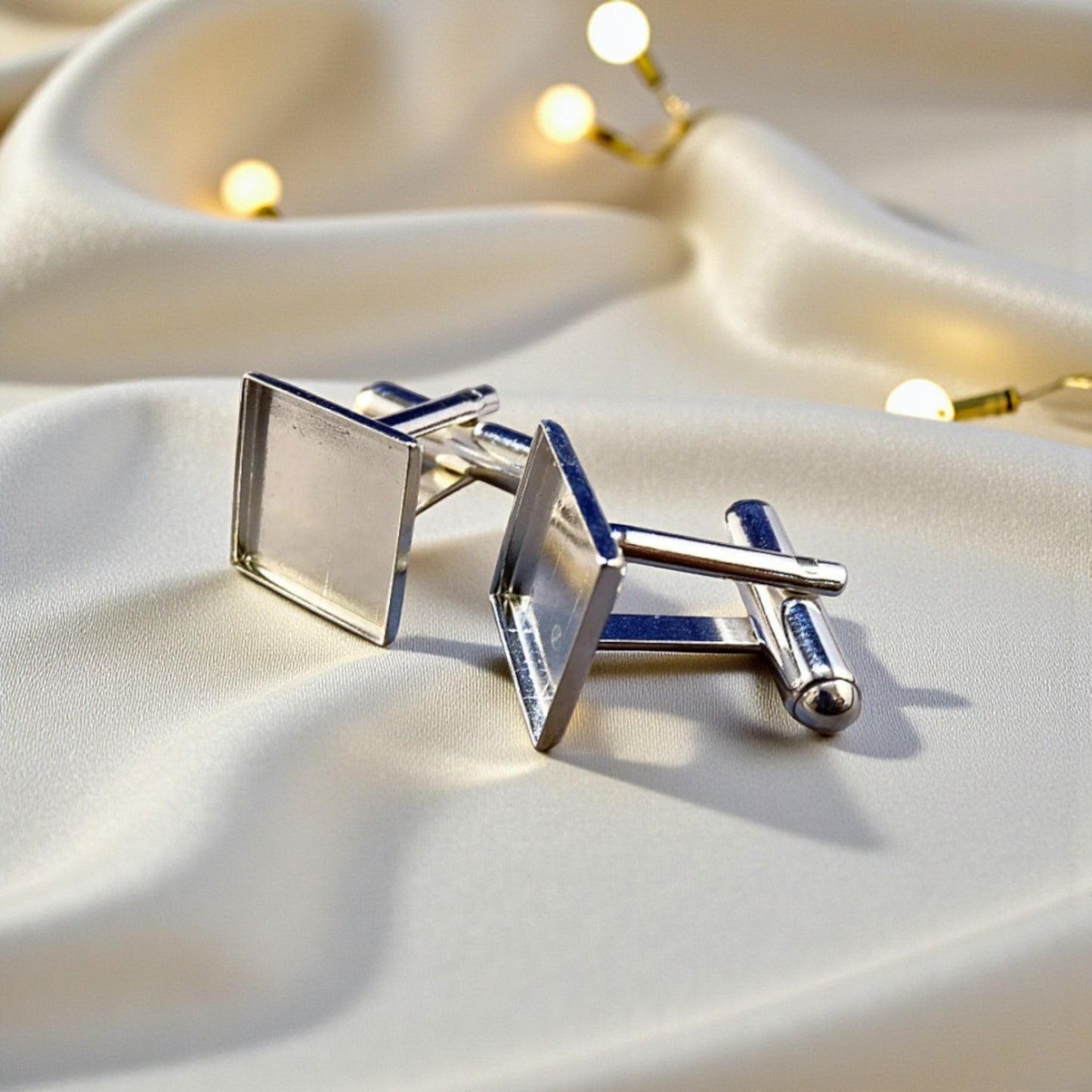 silver square ashes cufflinks, handcrafted in lancashire, uk