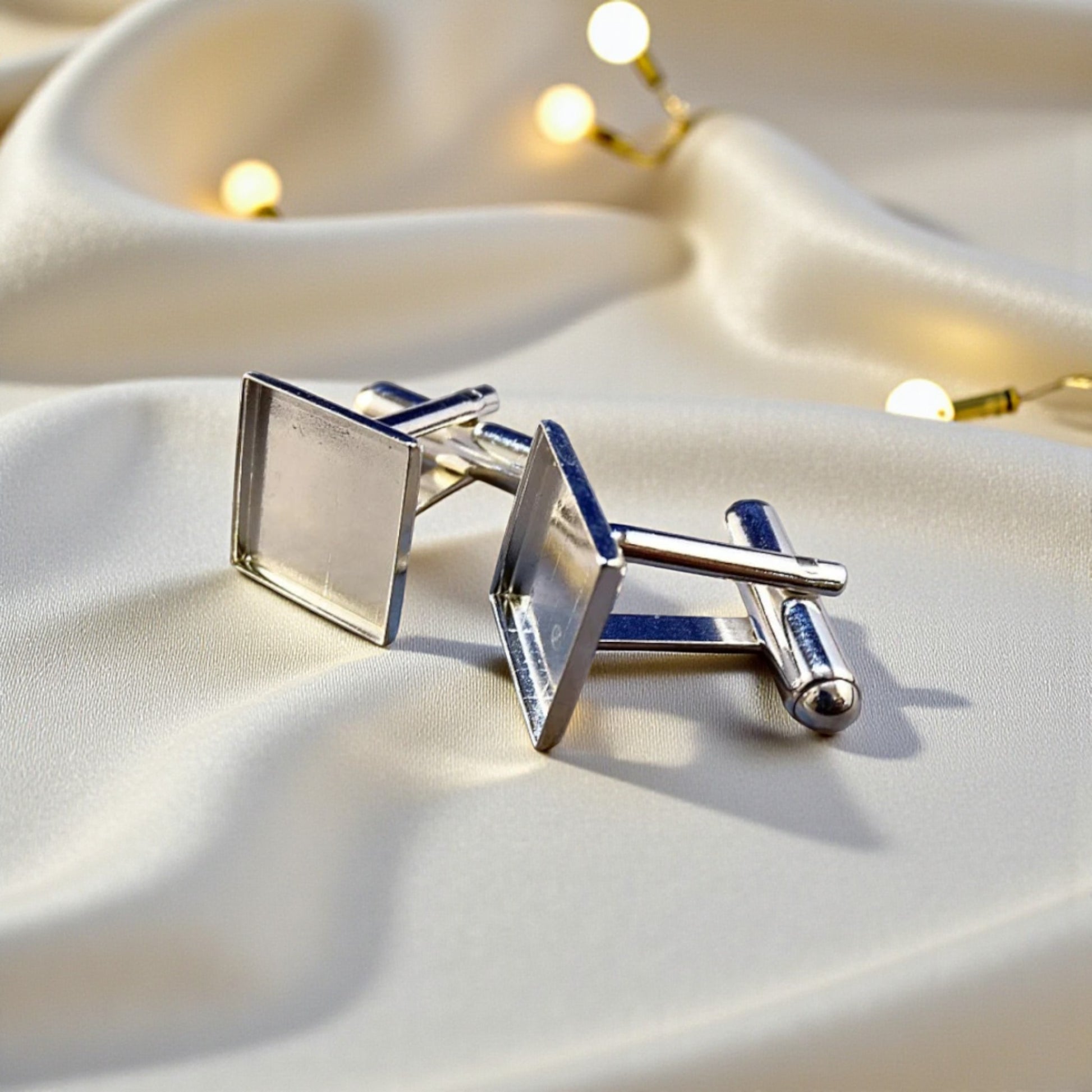 silver square ashes cufflinks, handcrafted in lancashire, uk