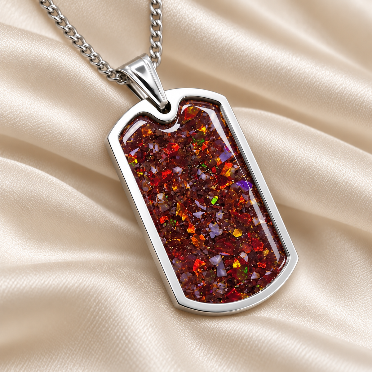 stainless steel mens ashes pendant, handcrafted in lancashire