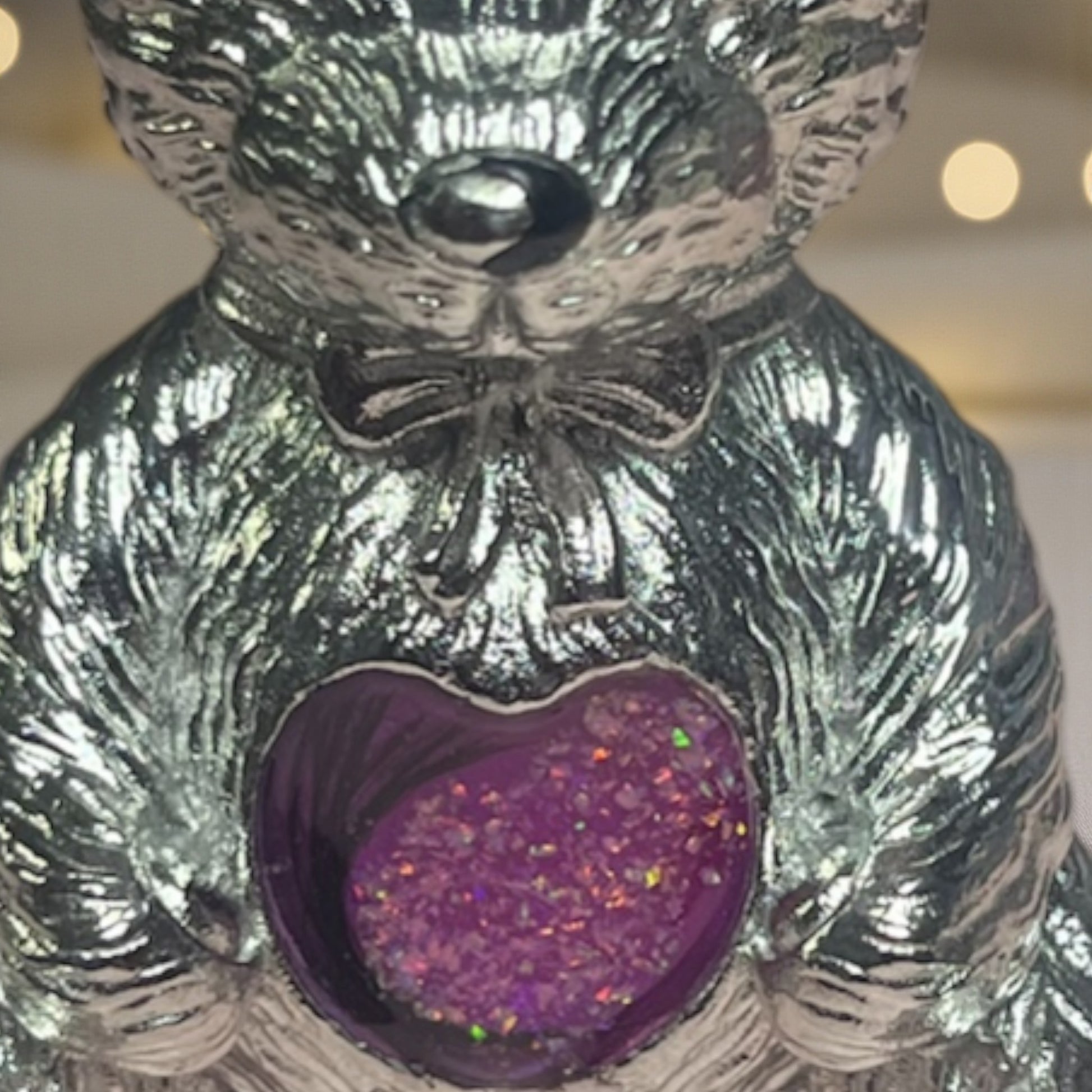 stainless steel memorial bear, handcrafted in uk
