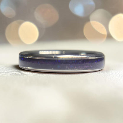 Ridge unisex stainless steel channel memorial ring, handcrafted in Lancashire UK by Keepsake Memorial Jewellery