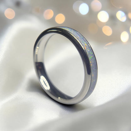  Ridge unisex stainless steel channel memorial ring, handcrafted in Lancashire UK by Keepsake Memorial Jewellery