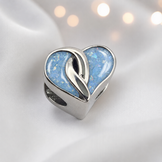 stainless steel cross heart ashes charm, handcrafted in uk