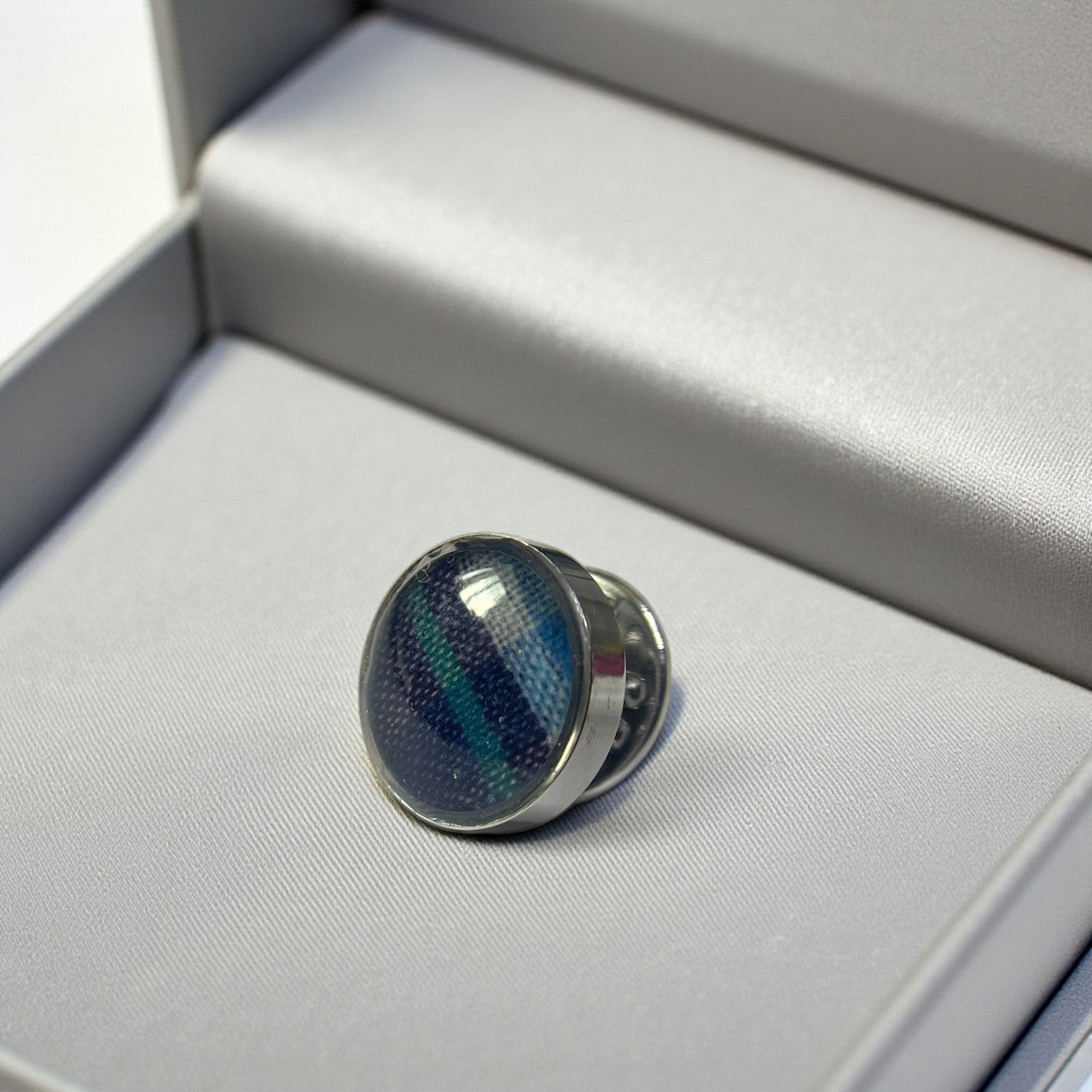 Stainless steel memorial pin badge, handcrafted in Lancashire, UK