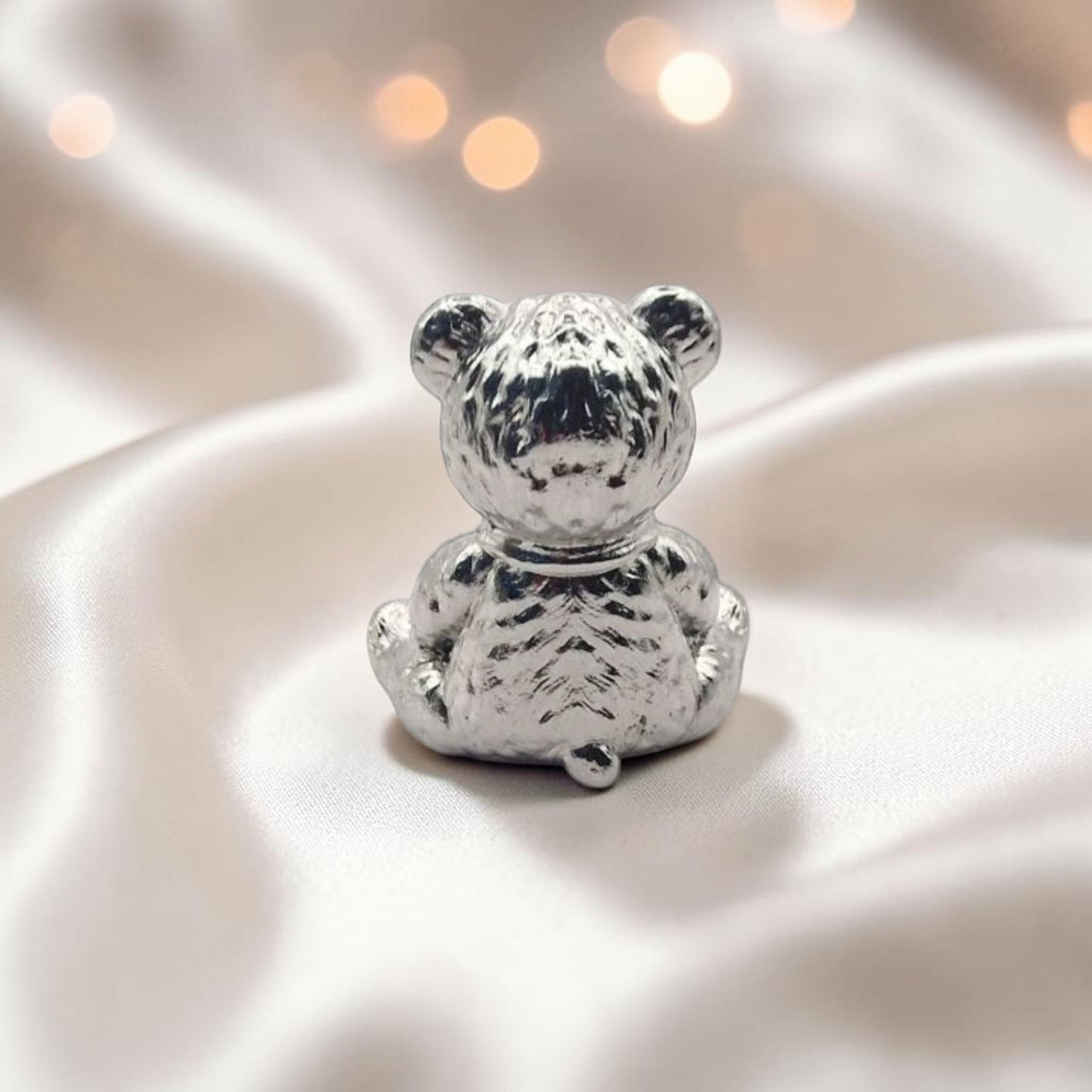 Stainless steel ted memorial bear,  handcrafted in Lancashire UK - by Keepsake Memorial Jewellery