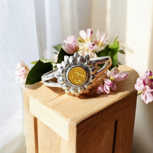Beautiful 925 Silver Sunflower ring (Matching items available)