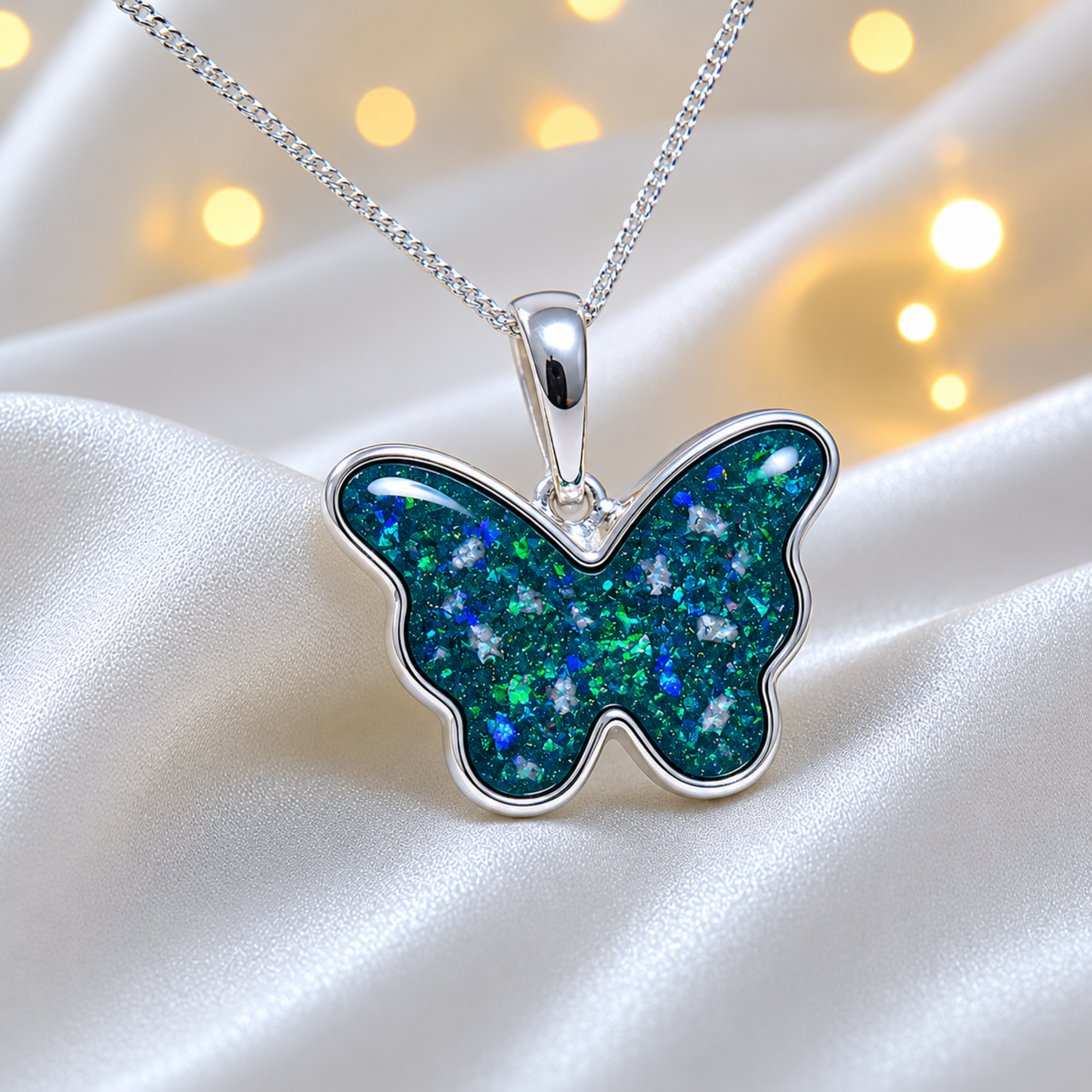silver memorial ashes butterfly pendant, handcrafted in lancashire 