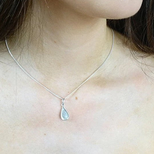 Solid Silver Teardrop Shaped Pendant