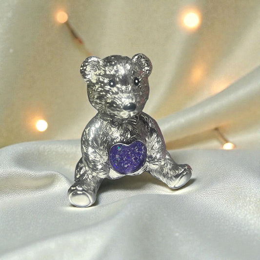 stainless steel bear memorial ashes, handcrafted in lancashire, uk