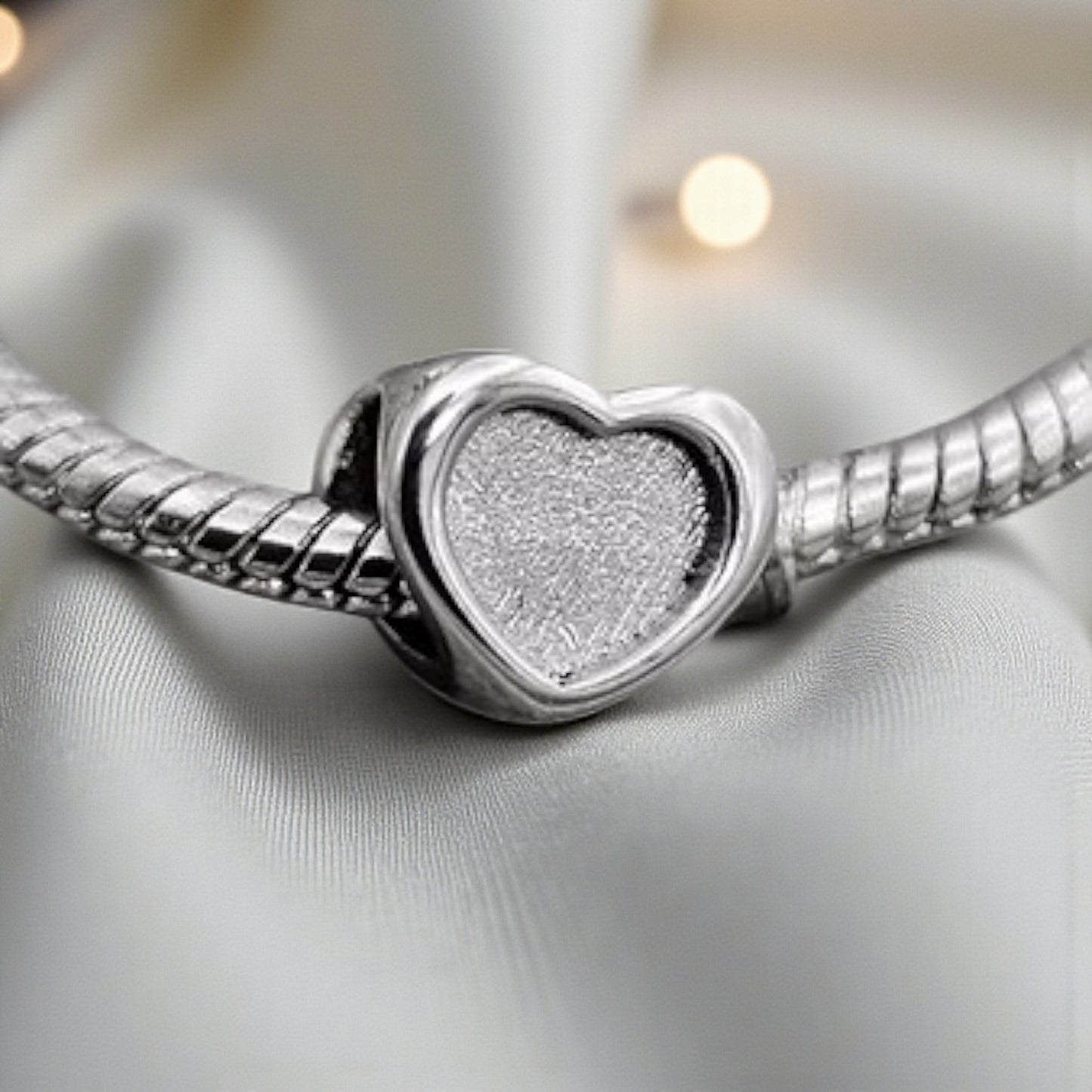 silver thick trim ashes bangle bead handcrafted n lancashire, uk