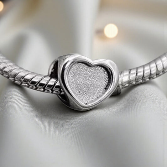 silver thick trim ashes bangle bead handcrafted n lancashire, uk