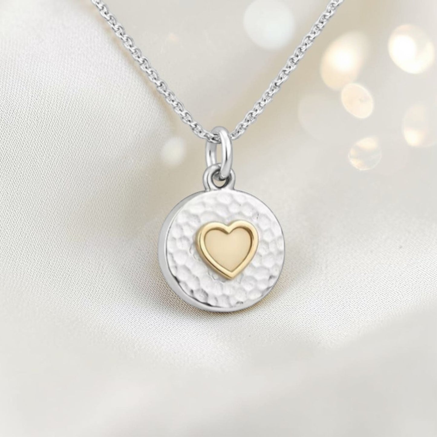 Hammered Mixed Metal Coin Heart - MADE TO ORDER