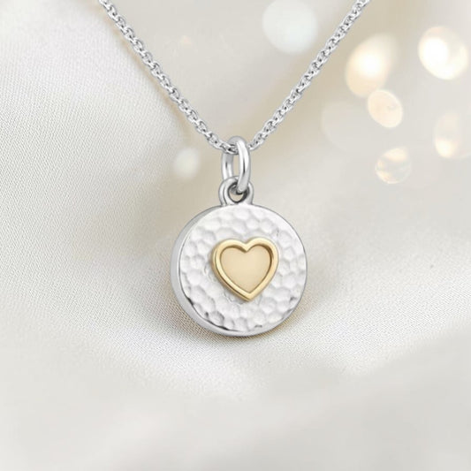 Hammered Mixed Metal Coin Heart - MADE TO ORDER