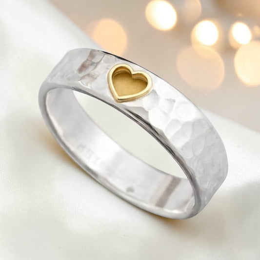 Hammered Heart Band - MADE TO ORDER