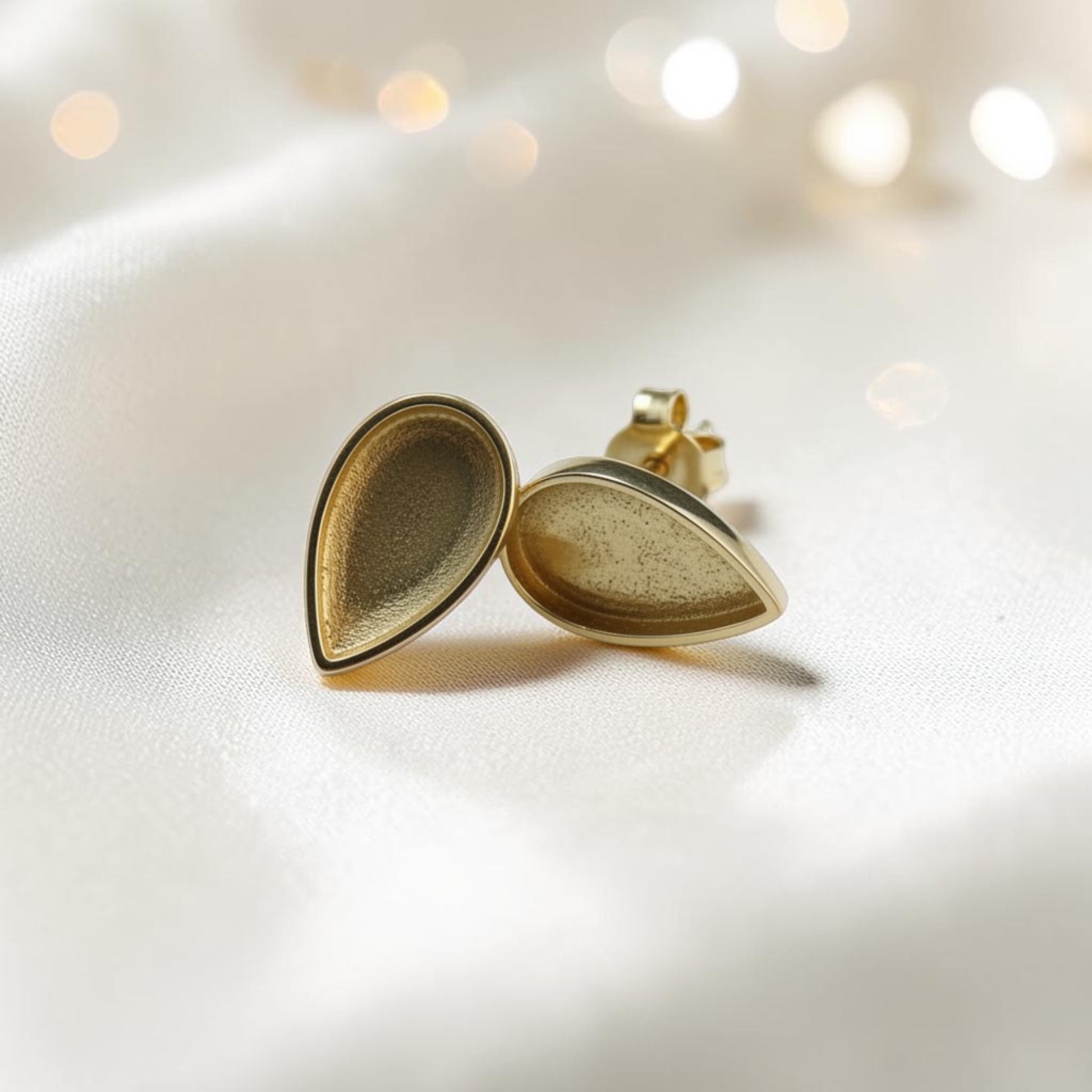 9ct gold earrings made in Lancashire, UK