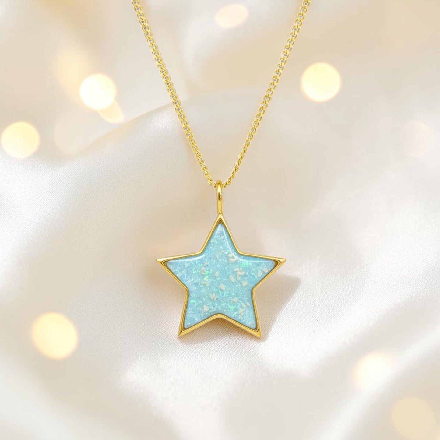 gold star ashes memorial pendant, handcrafted in lancashire, uk