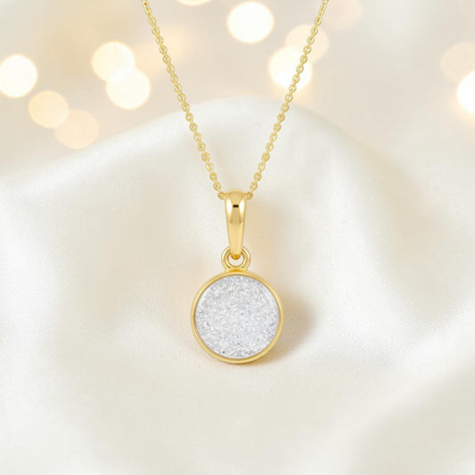 9ct gold round pendant ashes, handcrafted in lancashire, uk