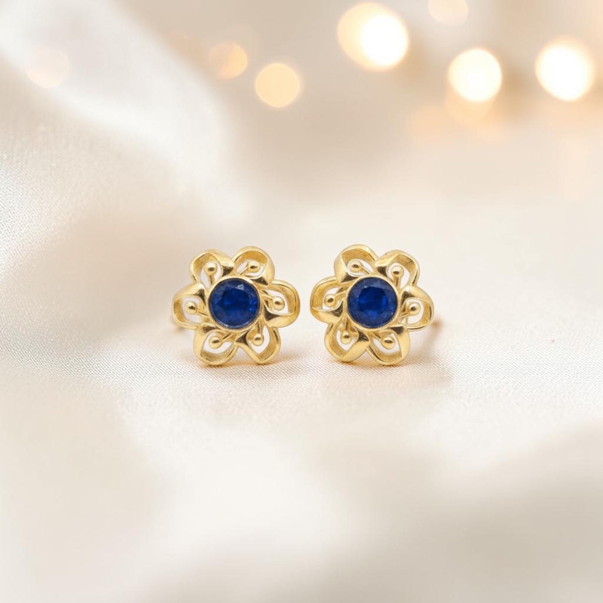 gold flower stud ashes memorial earrings handcrafted in lancashire