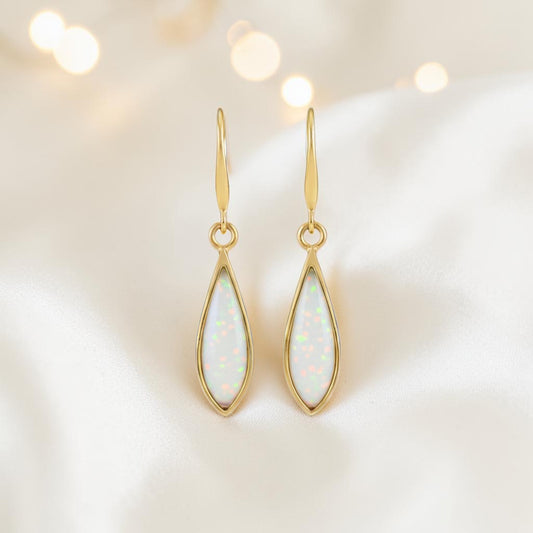 9ct gold teardrop ashes earrings, handcrafted in lancashire, uk