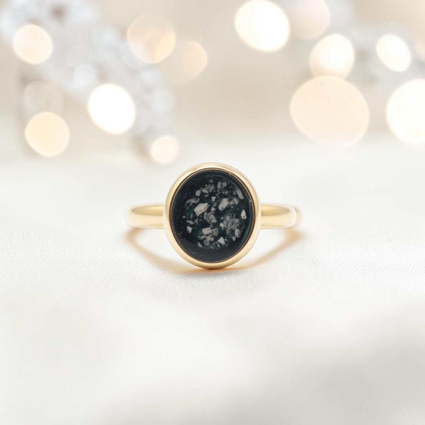 9ct gold round memorial ring, handcrafted in lancashire uk