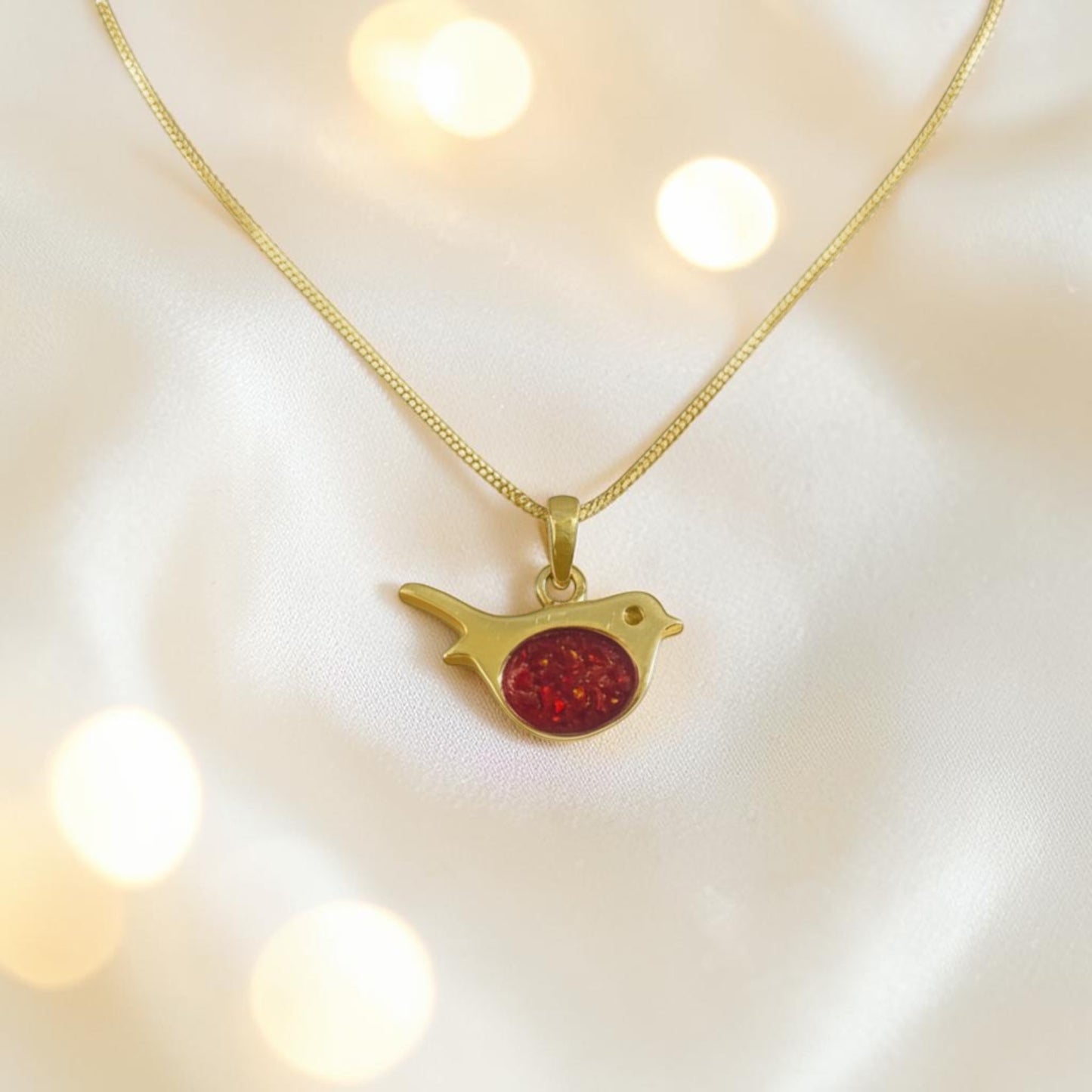 gold robin pendant, handcrafted to order, lancashire