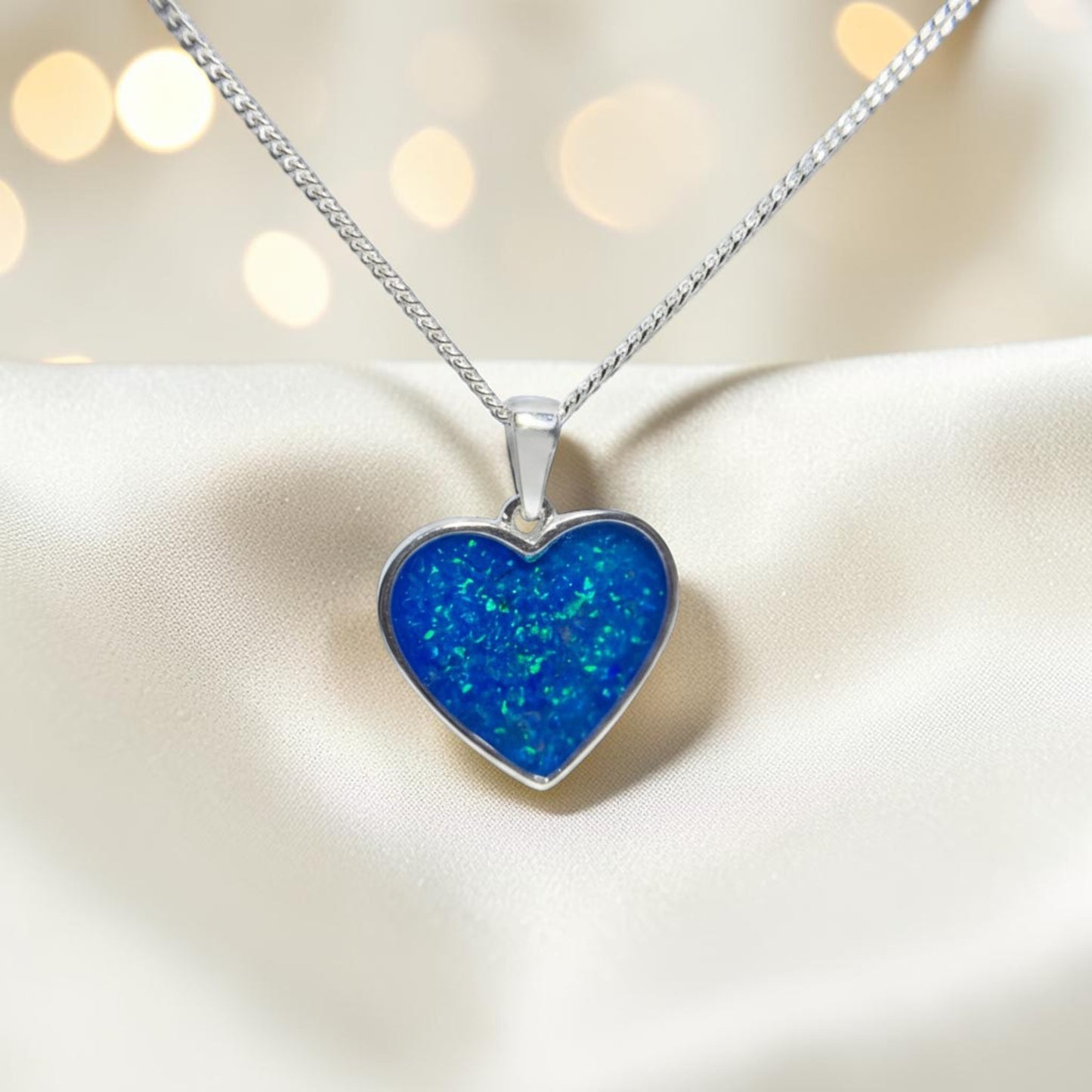 silver heart memorial pendant, handcrafted in lancashire, uk