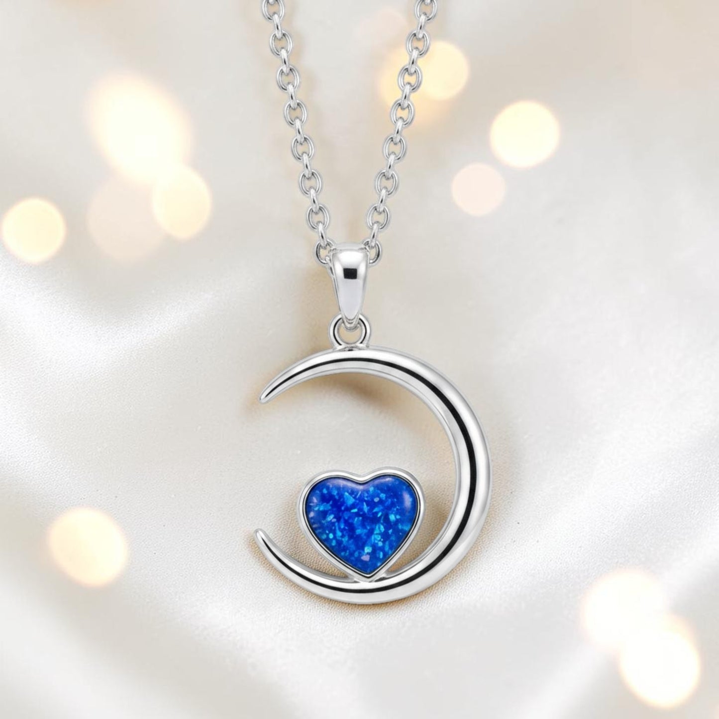 silver memorial moon pendant, handcrafted n lancashire 