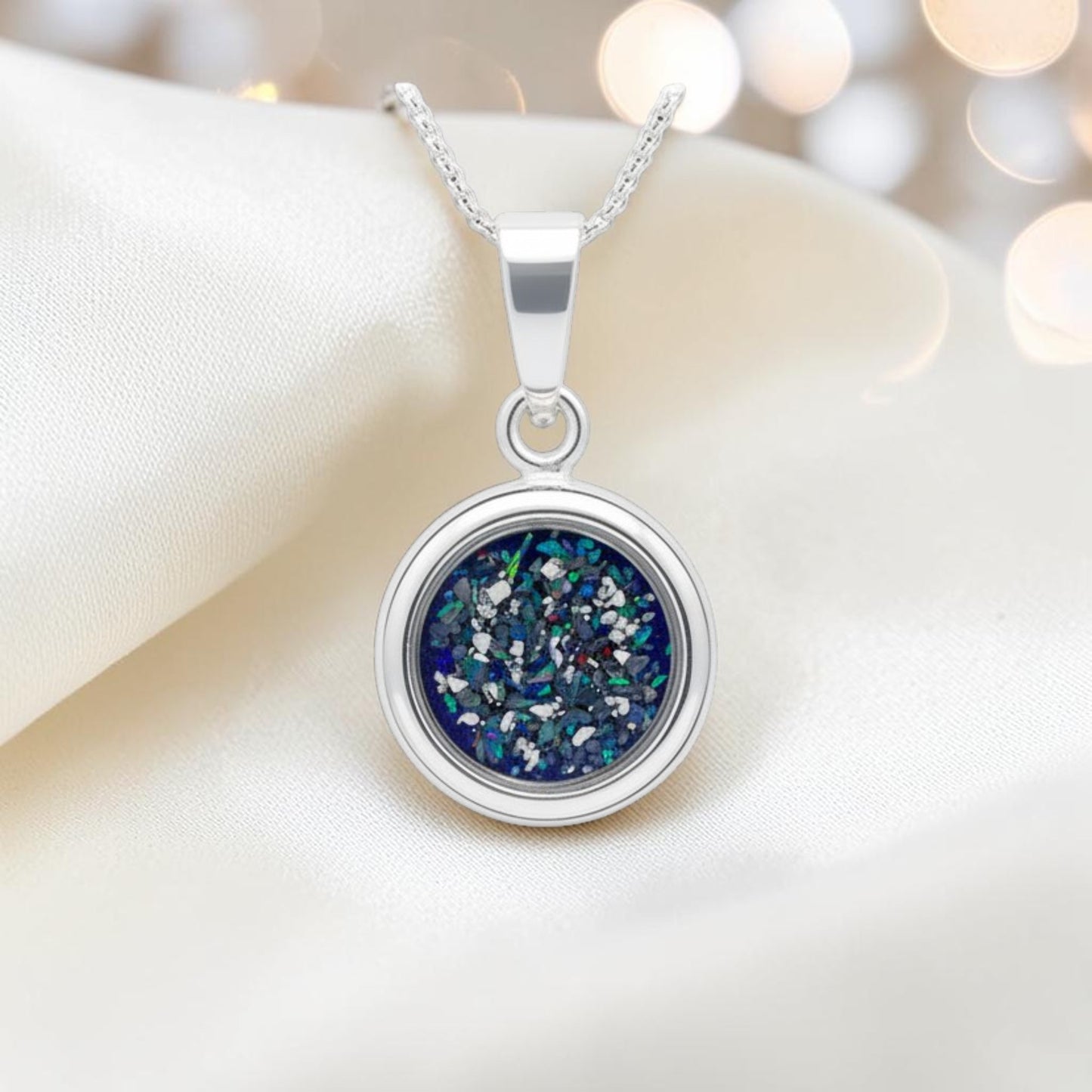 silver ashes memorial pendant, handcrafted in lancashire
