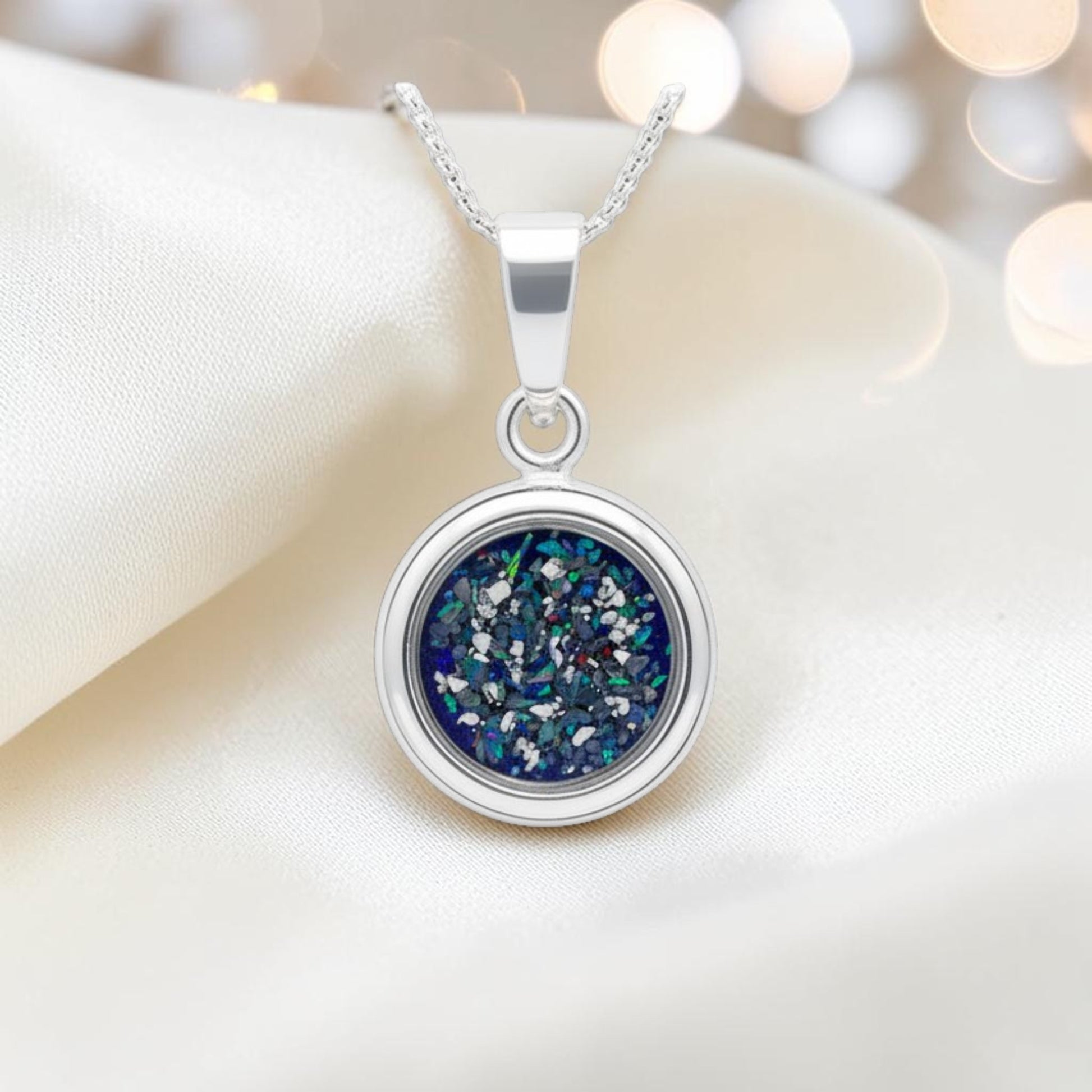 silver ashes memorial pendant, handcrafted in lancashire