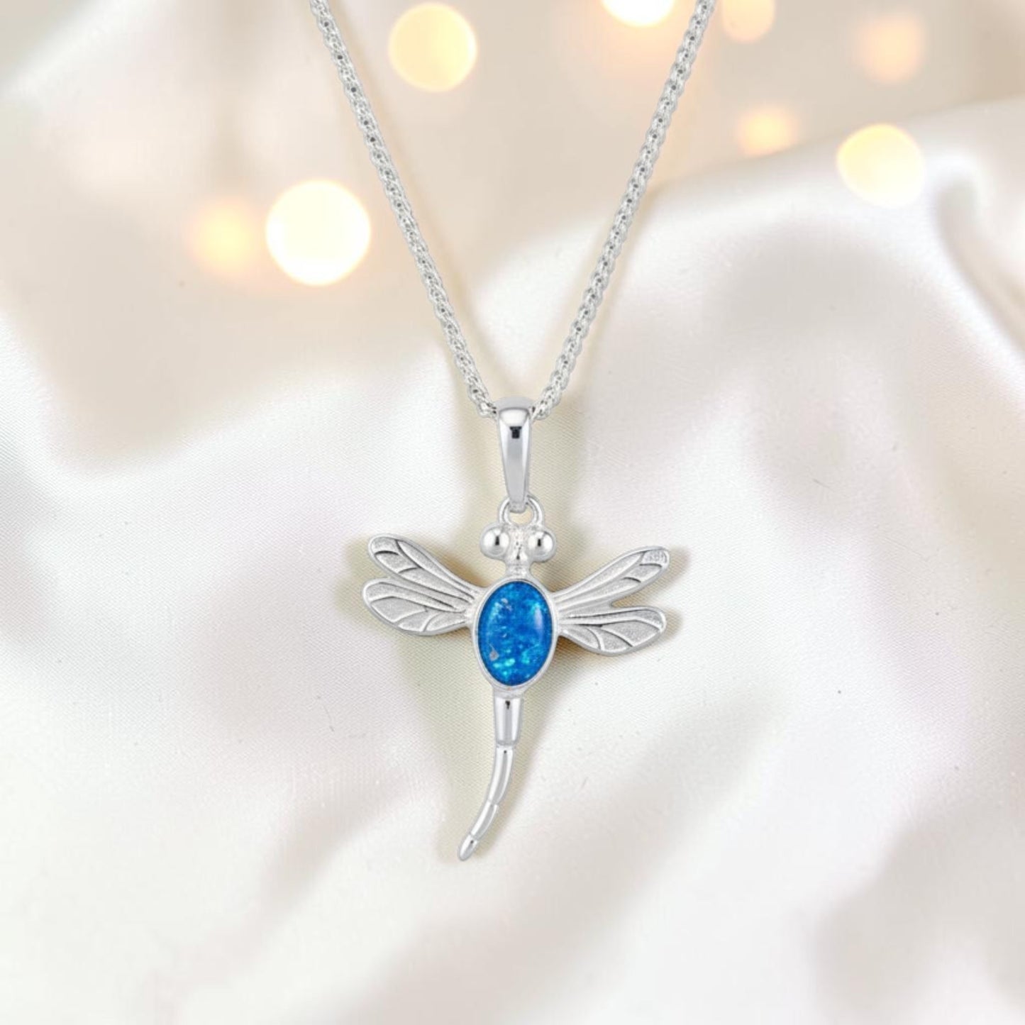 silver dragonfly ashes memorial pendant, handcrafted in lancashire, uk