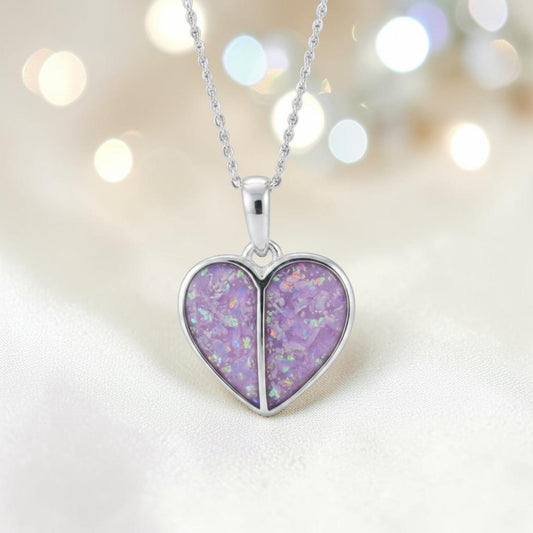 silver split heart pendant, handcrafted in Lancashire uk