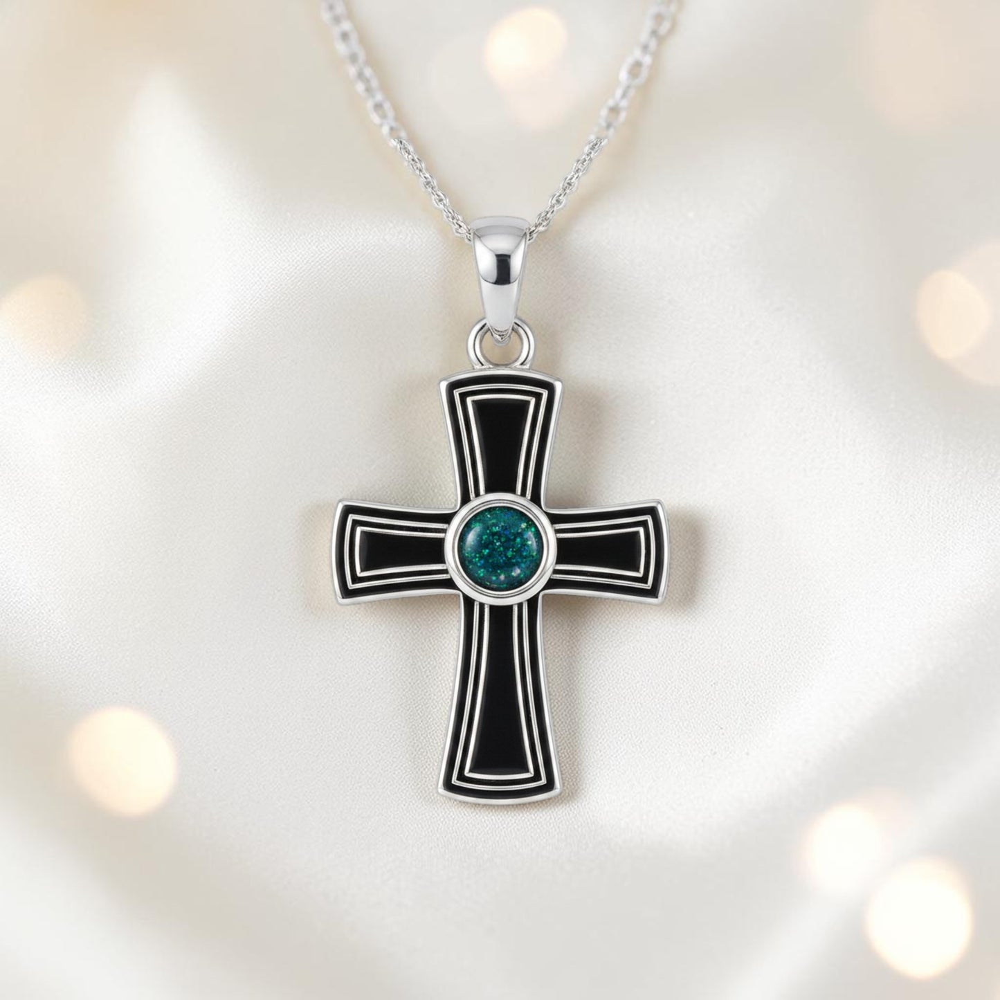 silver cross pendant, handcrafted in Lancashire uk